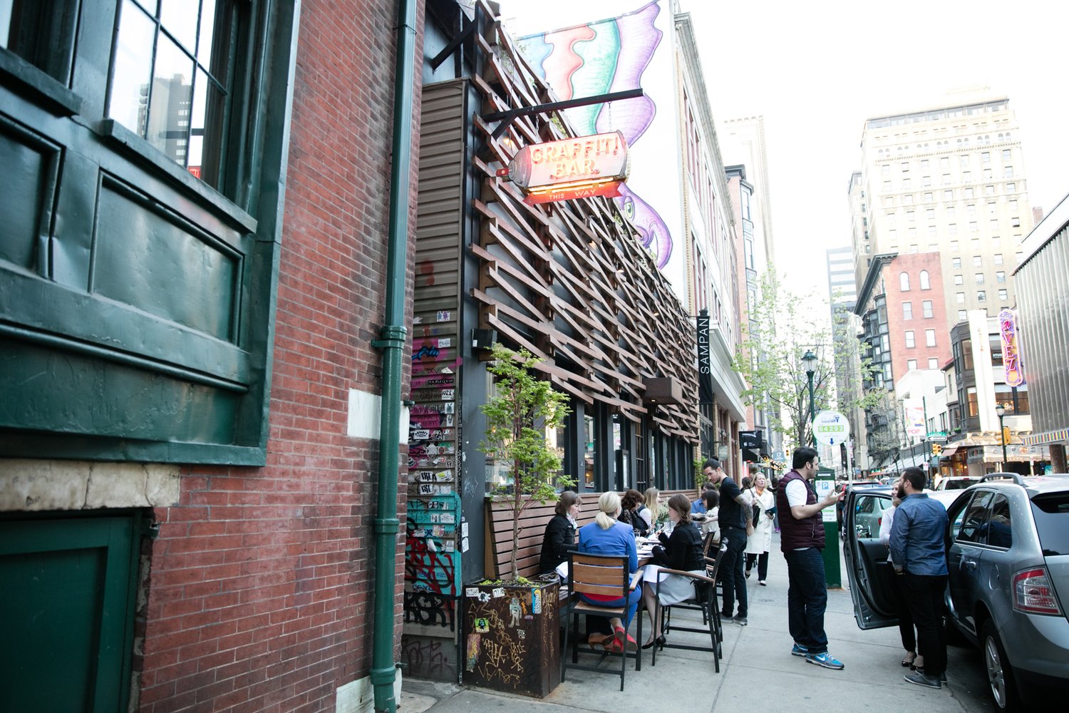 Exterior storefront of Sampan / Graffiti Bar