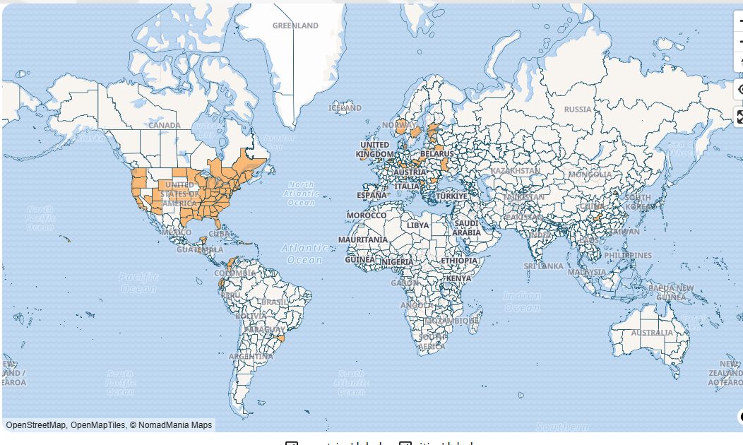 NomadMania map view of Asia