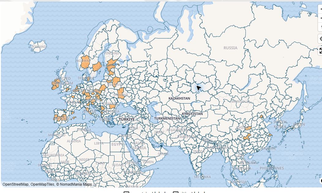NomadMania map view of Europe
